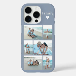 Funda iPhone 16 Pro Familia Moderna 6 Foto Azul Polvo