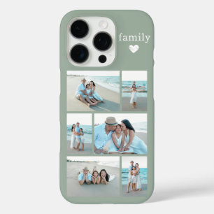 Funda iPhone 16 Pro Familia Moderna 6 Foto Verde Salvia