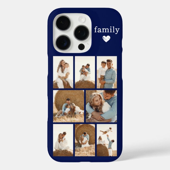 Funda iPhone 16 Pro Familia Moderna 8 Azul Marino (Reverso )