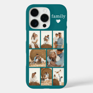 Funda iPhone 16 Pro Familia Moderna 8 Foto Verde Aguamarina
