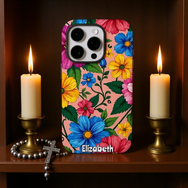 Funda iPhone 16 Pro Fantasía floral: Un jardín de flores (Subido por el creador)