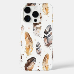 Funda iPhone 16 Pro Fantasías nativas de la tribu crema marrón