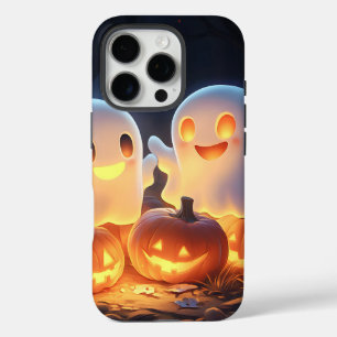 Funda iPhone 16 Pro Fantasmas brillantes de Personalizado de Halloween