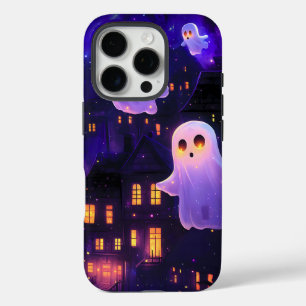 Funda iPhone 16 Pro Fantasmas voladores de la medianoche de Halloween