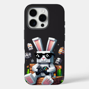 Funda iPhone 16 Pro Feliz Día de Pascua Bunny Egg Video Gamer Pascua