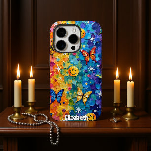 Funda iPhone 16 Pro Feliz flautista: Sonrisa psicodélica