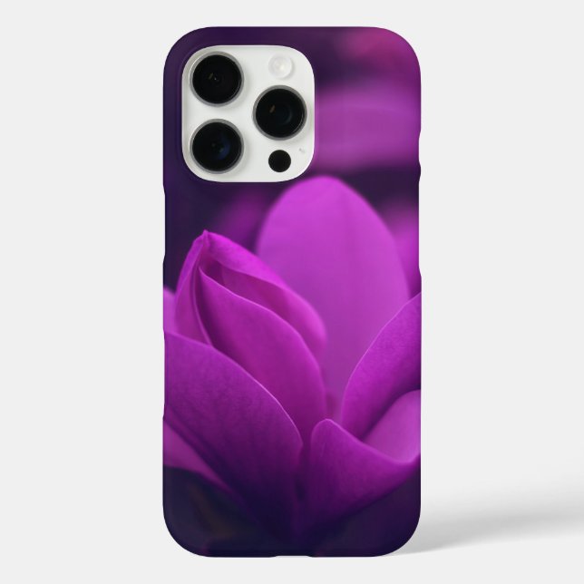 Funda iPhone 16 Pro Flor morada en luz suave (Reverso )