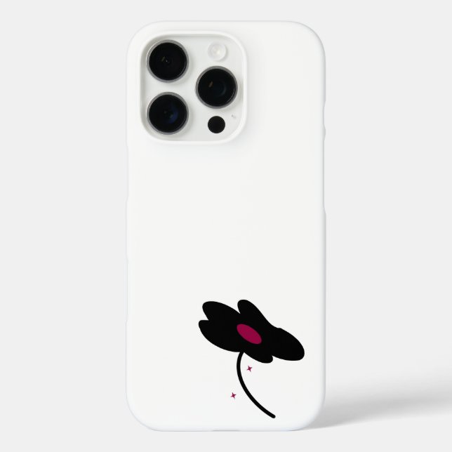 Funda iPhone 16 Pro Flor negra (Reverso )