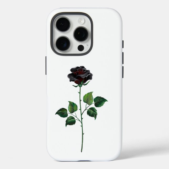 Funda iPhone 16 Pro Flor rosa negra (Reverso )