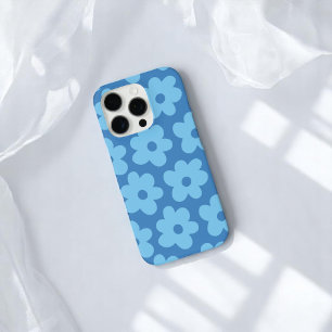 Funda iPhone 16 Pro Floral azul retro Whimsical Preppy Hippie Moda