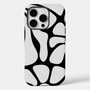 Funda iPhone 16 Pro Floral Groovy Black and White