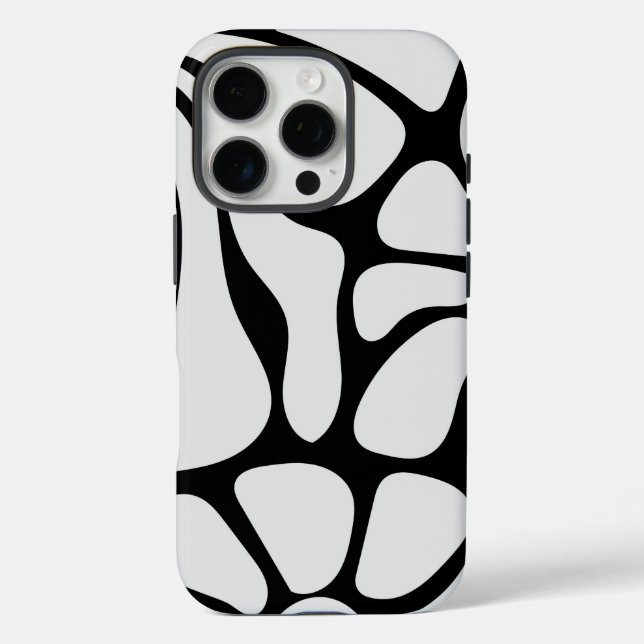 Funda iPhone 16 Pro Floral Groovy Black and White (Reverso )