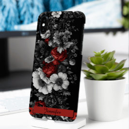 Funda iPhone 16 Pro Floral personalizable Blanco Blanco Blanco Rojo Mo
