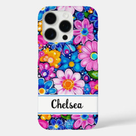 Funda iPhone 16 Pro Floral Retro Groovy Personalizado