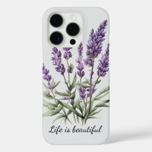 Funda iPhone 16 Pro Floral Romántica de lavanda púrpura