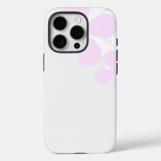 Funda iPhone 16 Pro Flores abstractas en gris claro (Reverso )