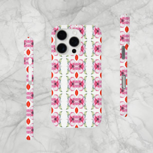 Funda iPhone 16 Pro Flores abstractas y labios rojos