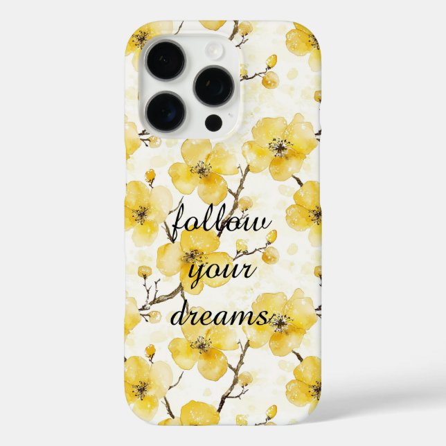 Funda iPhone 16 Pro Flores amarillas de oro (Reverso )