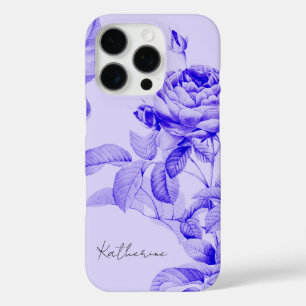 Funda iPhone 16 Pro Flores Botánicas Florales Vintage Purple Elegant