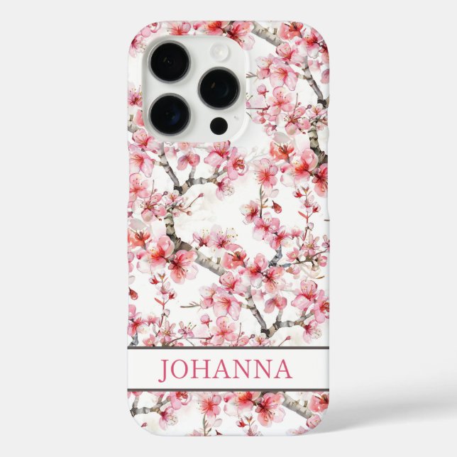 Funda iPhone 16 Pro Flores de Cerezo Sakura Japonesas  (Reverso )