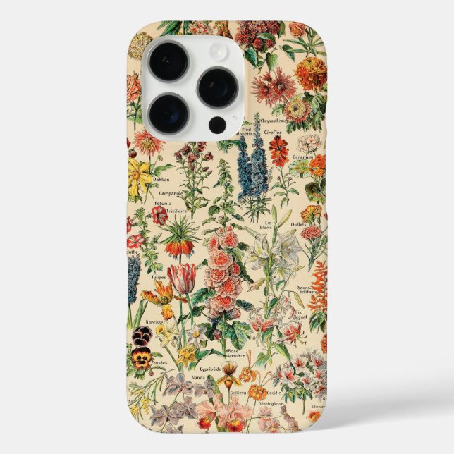 Funda iPhone 16 Pro Flores de época (Reverso )