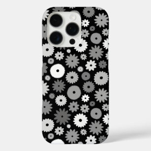 Funda iPhone 16 Pro Flores monocromas repiten patrón