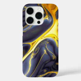 Funda iPhone 16 Pro Fluido de mármol de fundición de oro negro de Guay
