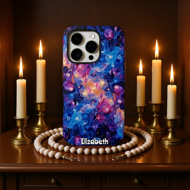 Funda iPhone 16 Pro Flujo cósmico: planetas y nebulosa (Subido por el creador)