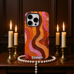Funda iPhone 16 Pro Flujo de fundición: Textura abstracta en tonos cál