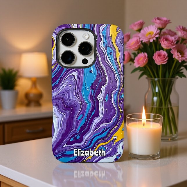 Funda iPhone 16 Pro Flujo de Geodo Purple y Gold (Subido por el creador)