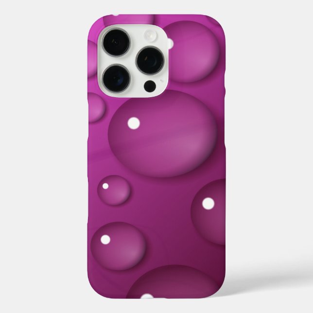Funda iPhone 16 Pro Fondo de caída de agua rosa (Reverso )