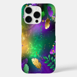Funda iPhone 16 Pro Fondo irlandés mardi gras con cuentas