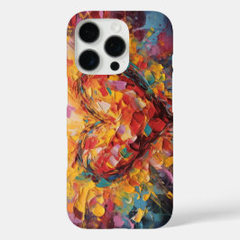 Funda iPhone 16 Pro Formas de corazón en 3D en colores vivos