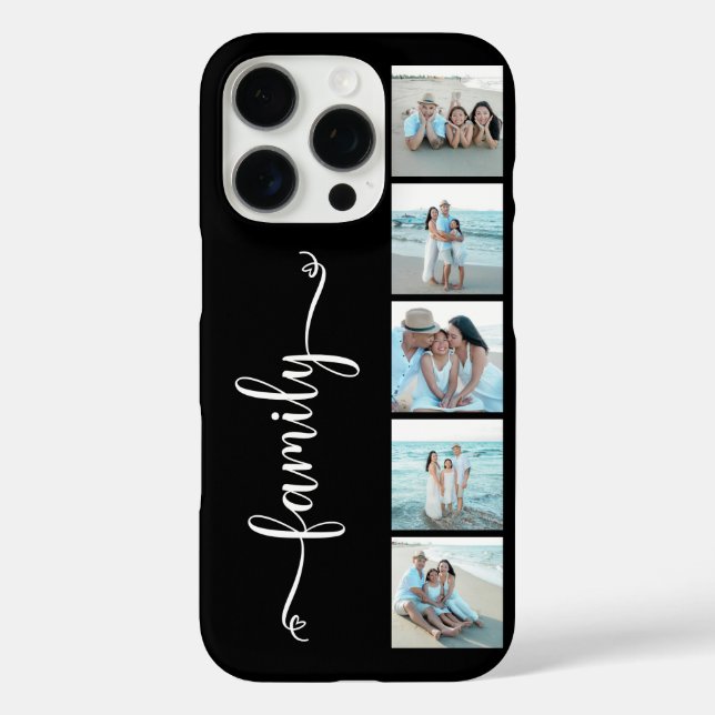 Funda iPhone 16 Pro Foto de Familia Script Negra (Reverso )