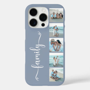 Funda iPhone 16 Pro Foto de Familia Script Polvo Azul