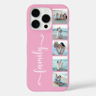 Funda iPhone 16 Pro Foto Familiar Script Rosa