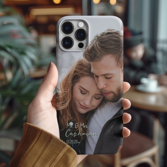 Funda iPhone 16 Pro Foto personalizada de Navidades de parejas (Personalize your iPhone case with Your fav photo and ID)