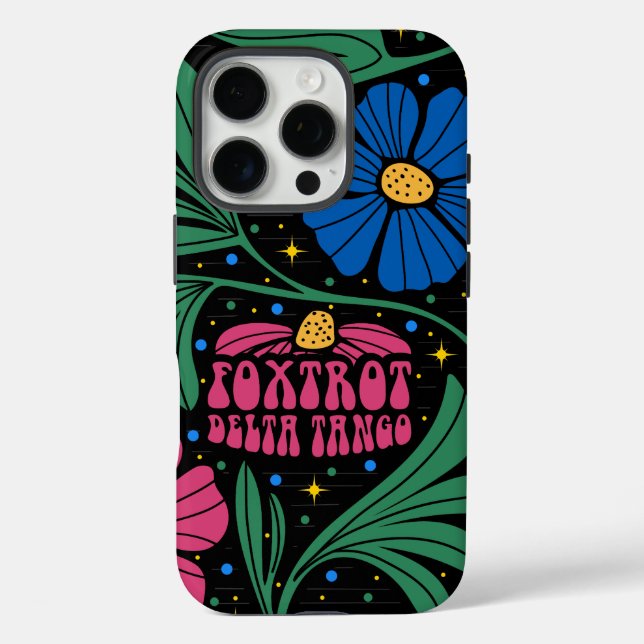 Funda iPhone 16 Pro Foxtrot Delta Tango Flower Boho (Reverso )