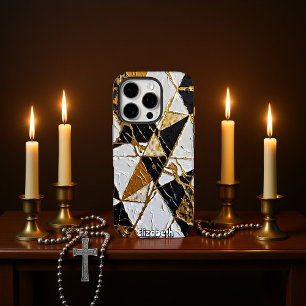Funda iPhone 16 Pro Fragmentos dorados: Geometría abstracta