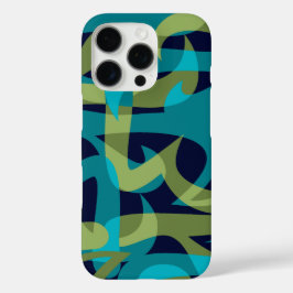 Funda iPhone 16 Pro Freeway Resumen retro marina psicodélica Verde azu