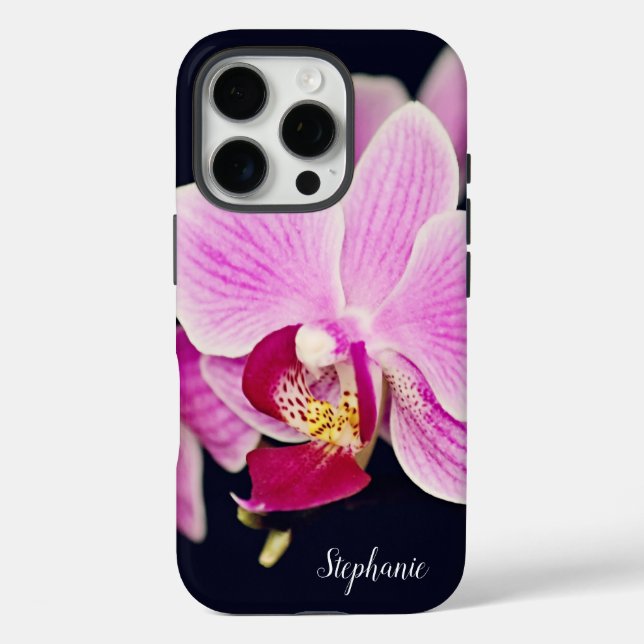 Funda iPhone 16 Pro Fuchsia Personalizado Orquídea Rosa (Reverso )