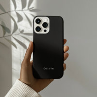 "Funda de teléfono negra personalizada con nombre 