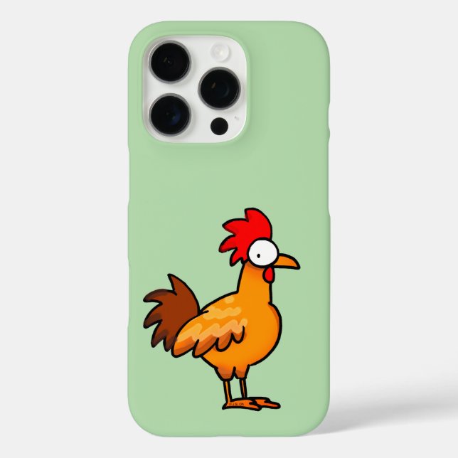 Funda iPhone 16 Pro Funny Cartoon Chicken Illustration (Reverso )
