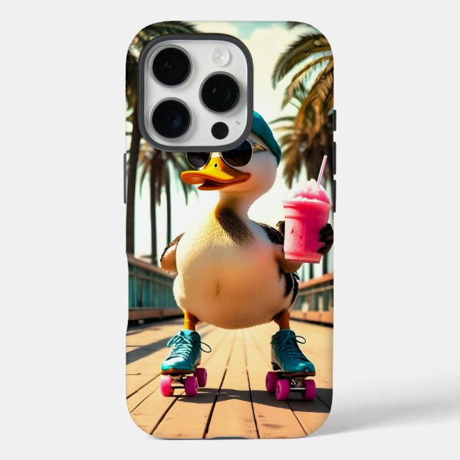 Funda iPhone 16 Pro Gafas de sol para perros retro Playa de la puesta  (Reverso )