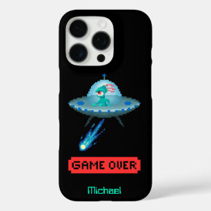 Funda iPhone 16 Pro 'Game Over' Alien Volando Ovni Nave Espacial, Arte