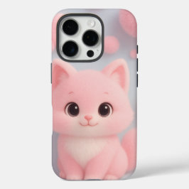 Funda iPhone 16 Pro Gatito rosa adorable con recuerdos de color