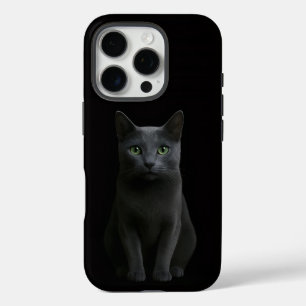 Funda iPhone 16 Pro Gato Azul Ruso Black 4 Luxe iPhone 16 Pro