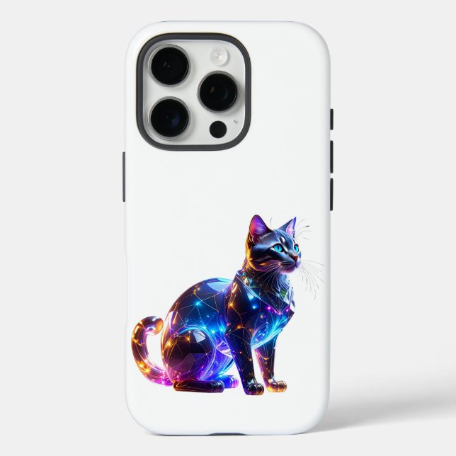 Funda iPhone 16 Pro Gato Colorido Glasé (Reverso )