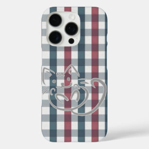 Funda iPhone 16 Pro Gato en rojo y azul