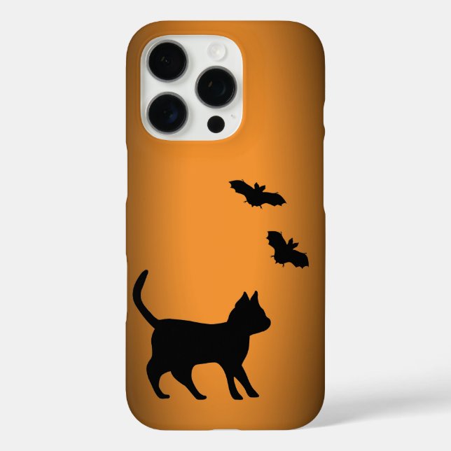 Funda iPhone 16 Pro Gato negro con bata (Reverso )